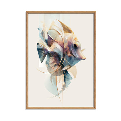 Yellow Tang Poster, Tropical Aquarium Print, Pastel Ocean Fish Wall Art