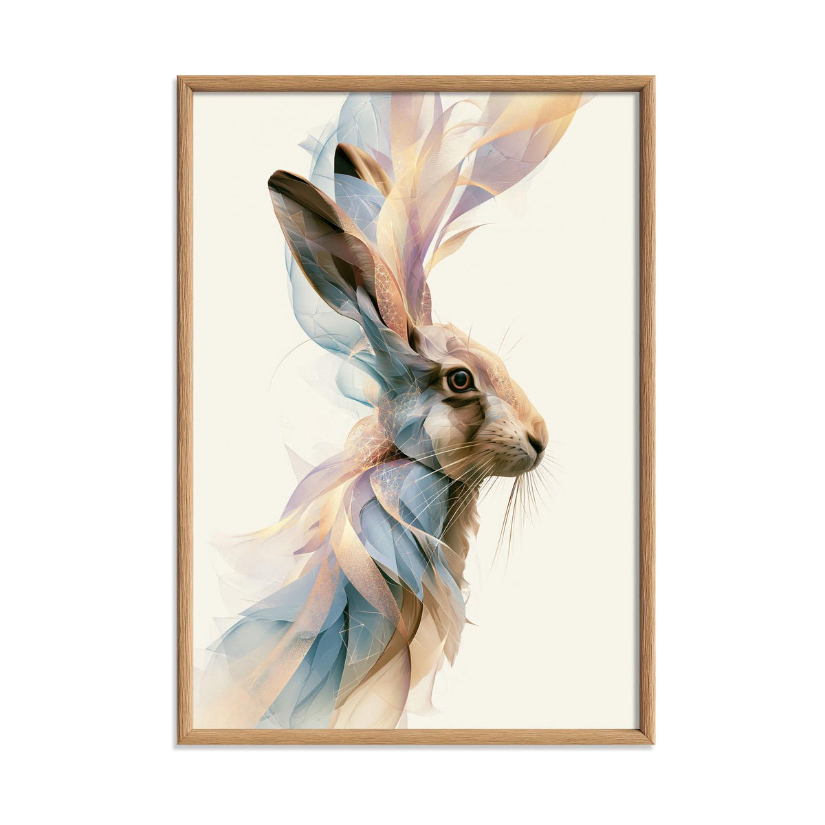Hare Poster, Abstract Woodland Animal Print, Modern Nature Wall Art