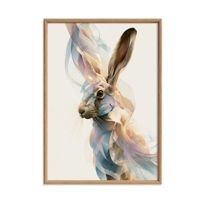 Hare Poster, Abstract Woodland Animal Print, Modern Nature Wall Art