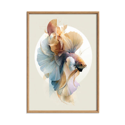 Betta Fish Wall Art, Siamese Fighting Fish Print, Abstract Aquarium Poster