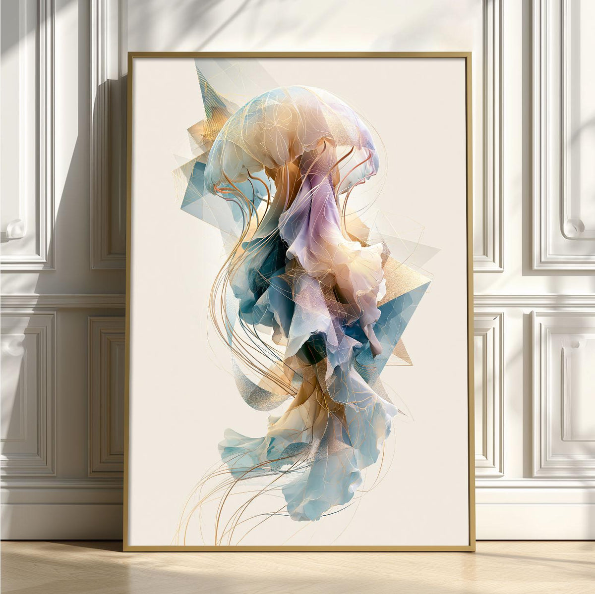 Jellyfish Wall Art, Abstract Ocean Print, Modern Coastal Bathroom Decor