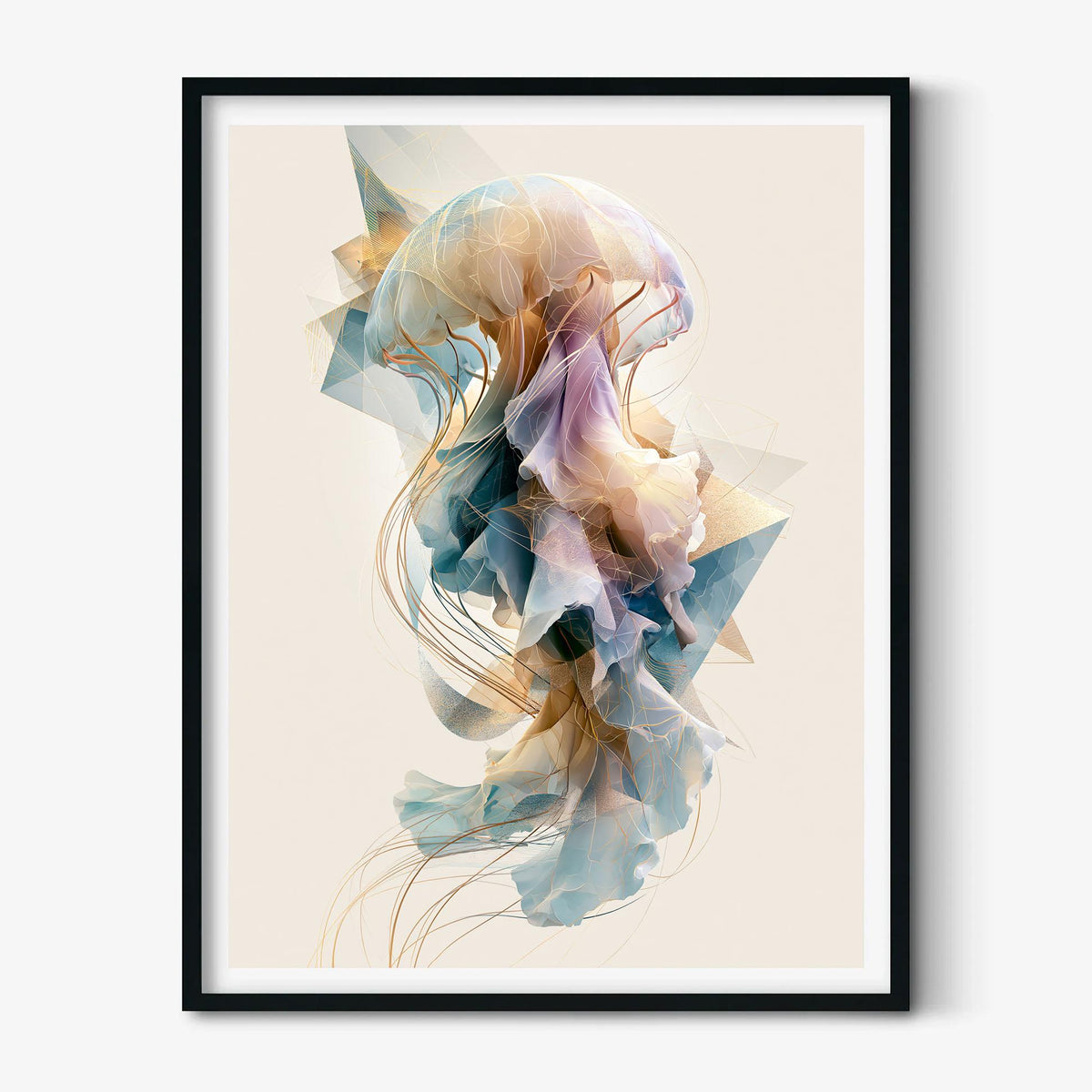 Jellyfish Wall Art, Abstract Ocean Print, Modern Coastal Bathroom Decor