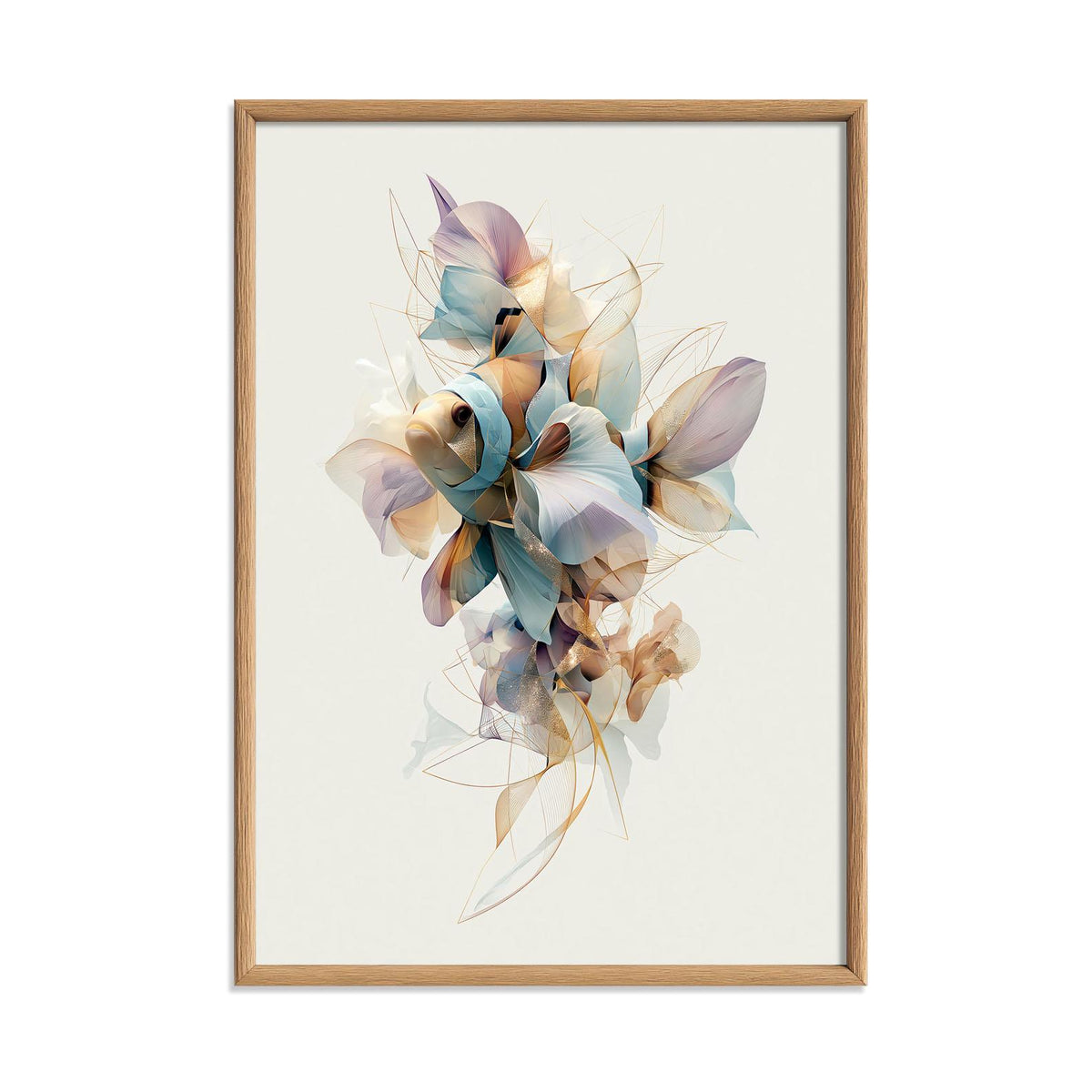 Clownfish Poster, Abstract Aquarium Fish Print, Modern Coastal Wall Art