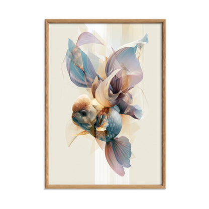 Goldfish Wall Art, Abstract Goldfish Print, Coastal Bathroom Poster, Modern Aquarium Fish Decor