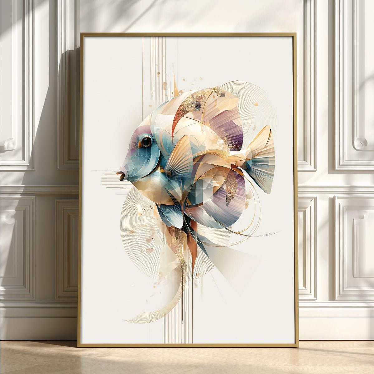 Blue Tang Fish Print, Abstract Reef Wall Art, Coastal Bathroom Decor, Modern Aquarium Poster