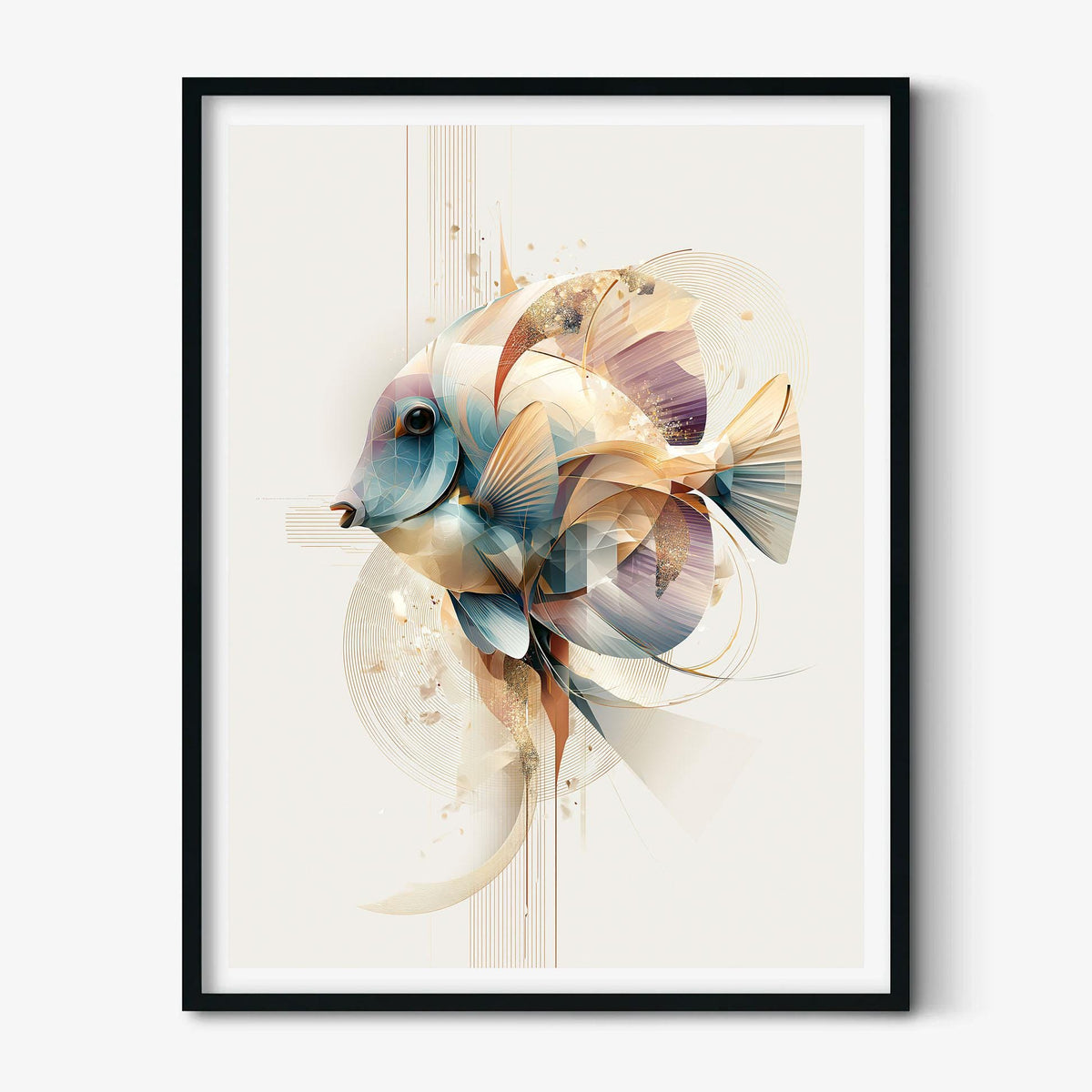 Blue Tang Fish Print, Abstract Reef Wall Art, Coastal Bathroom Decor, Modern Aquarium Poster