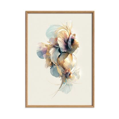 Clownfish Print, Abstract Geometric Fish Poster, Coastal Bathroom Decor, Ocean Animal Art, Nautical Sea Life Print