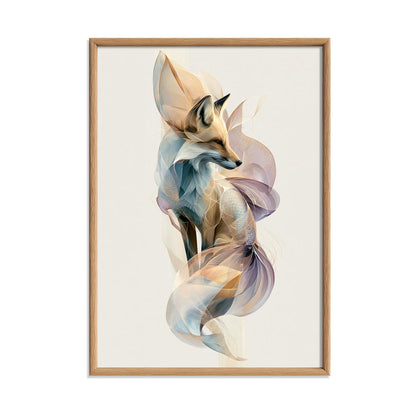 Abstract Geometric Fox Wall Art, Woodland Animal Poster, Modern Nature Nursery Decor
