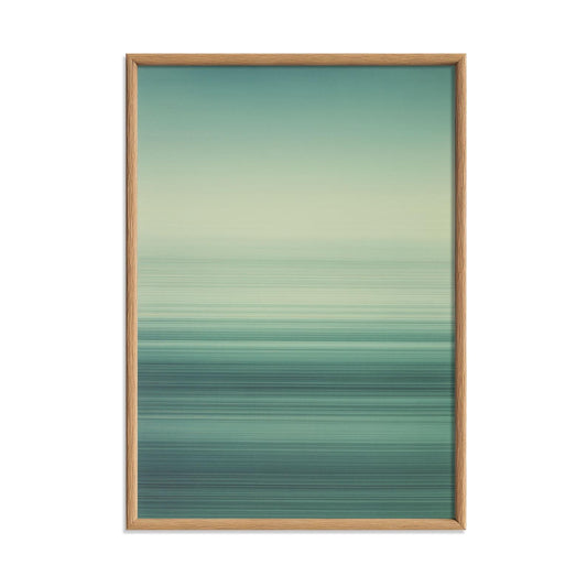 Abstract Sea Horizon Print, Teal Ocean Wall Art, Coastal Bedroom Decor