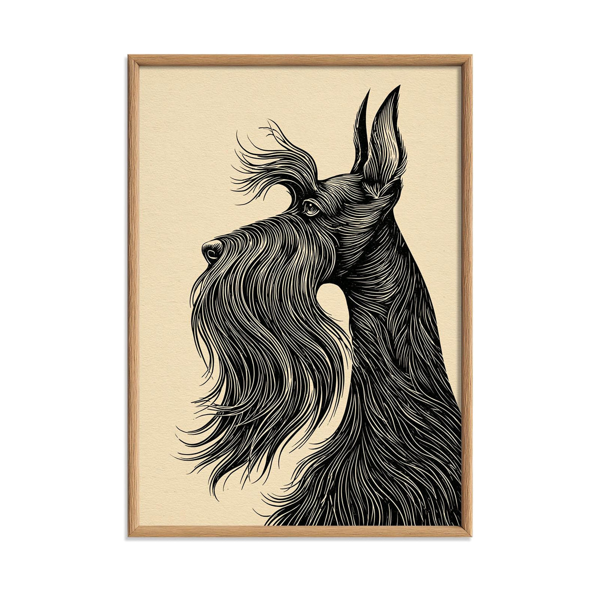 Scottie Dog Art Print – Scottish Terrier Line Drawing, Black Dog Wall Decor