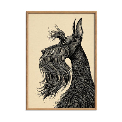 Scottie Dog Art Print – Scottish Terrier Line Drawing, Black Dog Wall Decor