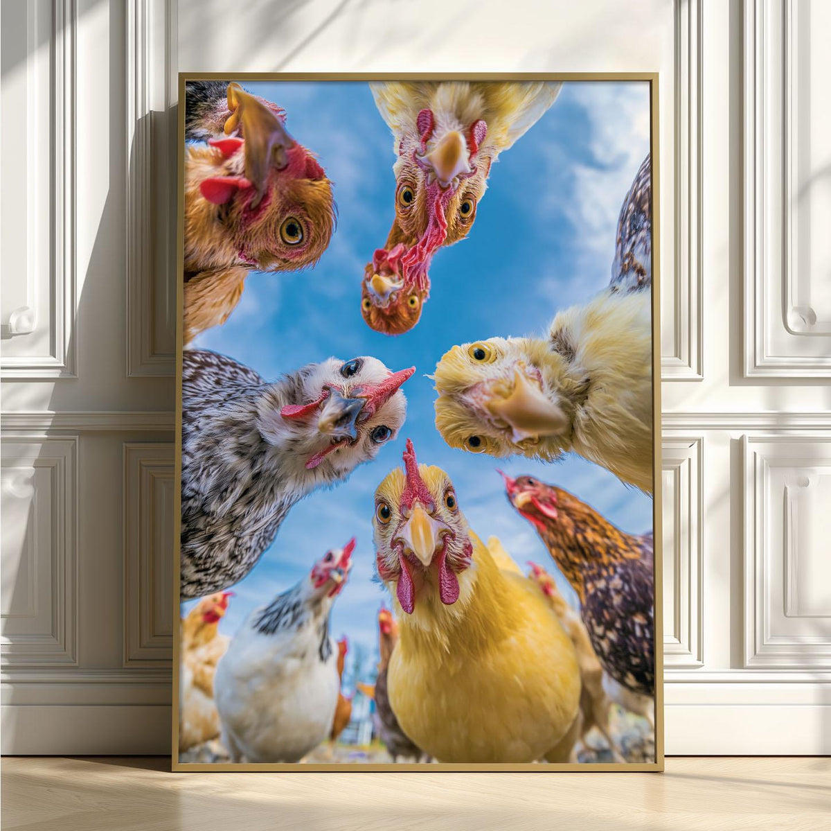 Funny Chicken Wall Art, Hen Coop Poster Print, Animal Picture, Kitchen Farmhouse Decor
