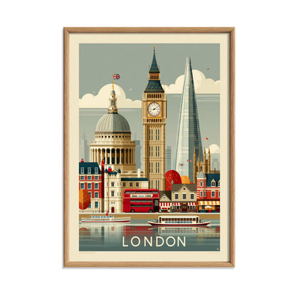 London Travel Poster, Big Ben Wall Art, Vintage England City Print