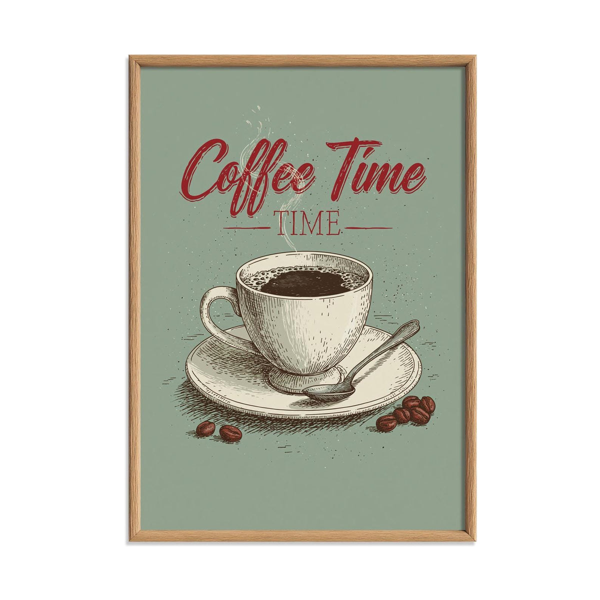 Coffee Time Print, Coffee Cup Wall Art, Kitchen Poster, Cafe Wall Decor, Coffee Lover Gift, Dining Room Decorr