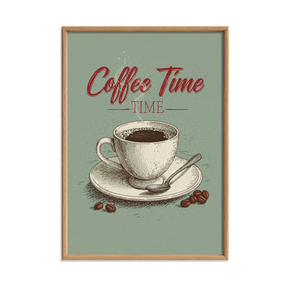 Coffee Time Print, Coffee Cup Wall Art, Kitchen Poster, Cafe Wall Decor, Coffee Lover Gift, Dining Room Decorr