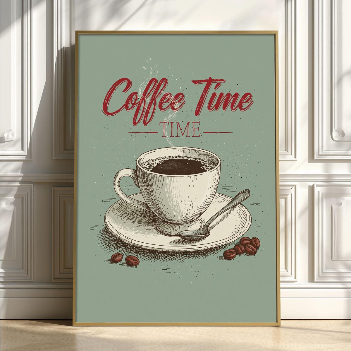 Coffee Time Print, Coffee Cup Wall Art, Kitchen Poster, Cafe Wall Decor, Coffee Lover Gift, Dining Room Decorr