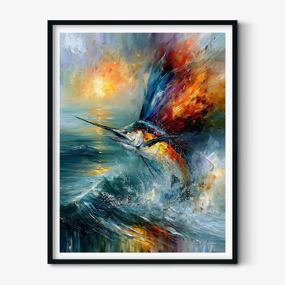 Sailfish Wall Art, Marlin Fish Poster Print, Ocean Wildlife Picture, Nautical Beach House Decor, Fisherman Gift