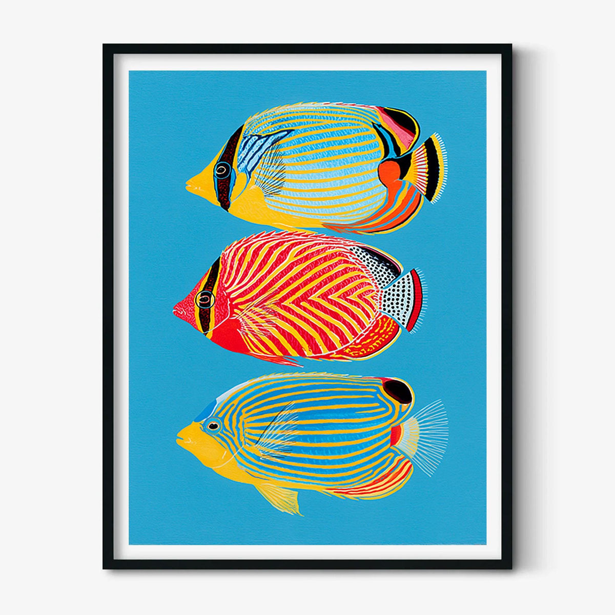 Tropical Fish Wall Art, Colorful Reef Fish Poster Print, Ocean Animal Picture, Coastal Bathroom Beach House Decor