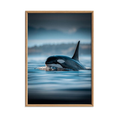 Orca Whale Wall Art Print, Killer Whale Poster, Ocean Wildlife Photography, Coastal Sea Life Decor, Nautical Bathroom Wall