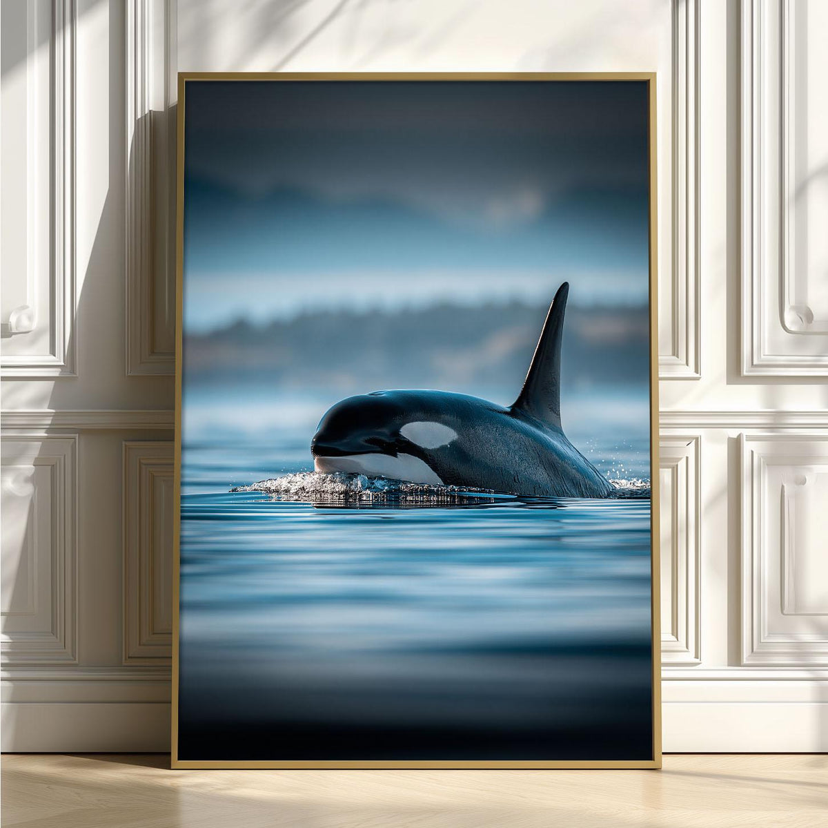 Orca Whale Wall Art Print, Killer Whale Poster, Ocean Wildlife Photography, Coastal Sea Life Decor, Nautical Bathroom Wall