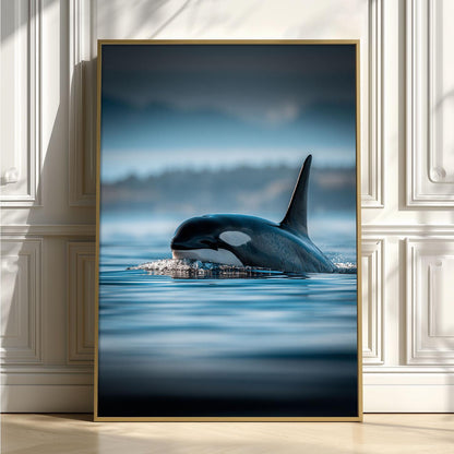 Orca Whale Wall Art Print, Killer Whale Poster, Ocean Wildlife Photography, Coastal Sea Life Decor, Nautical Bathroom Wall