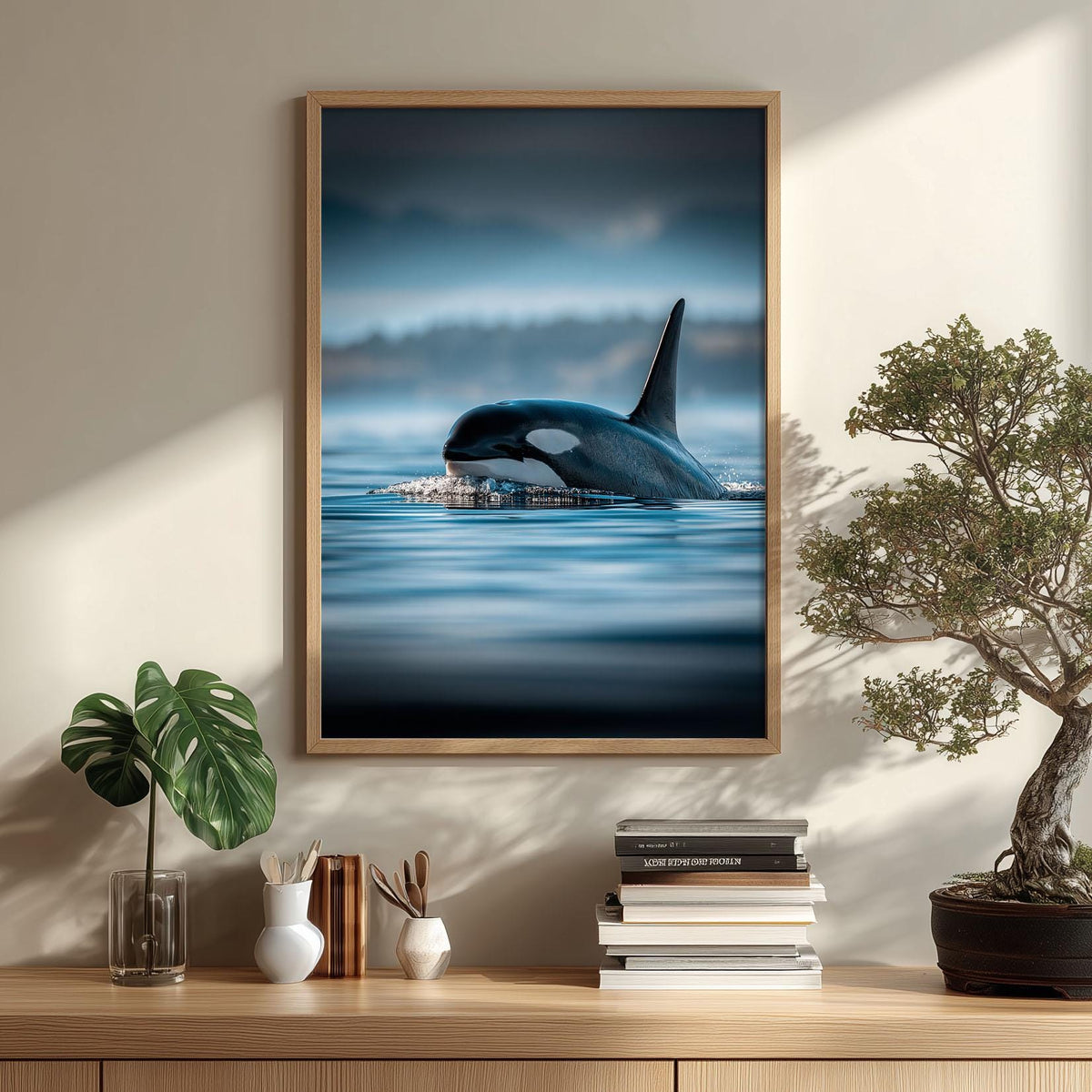 Orca Whale Wall Art Print, Killer Whale Poster, Ocean Wildlife Photography, Coastal Sea Life Decor, Nautical Bathroom Wall