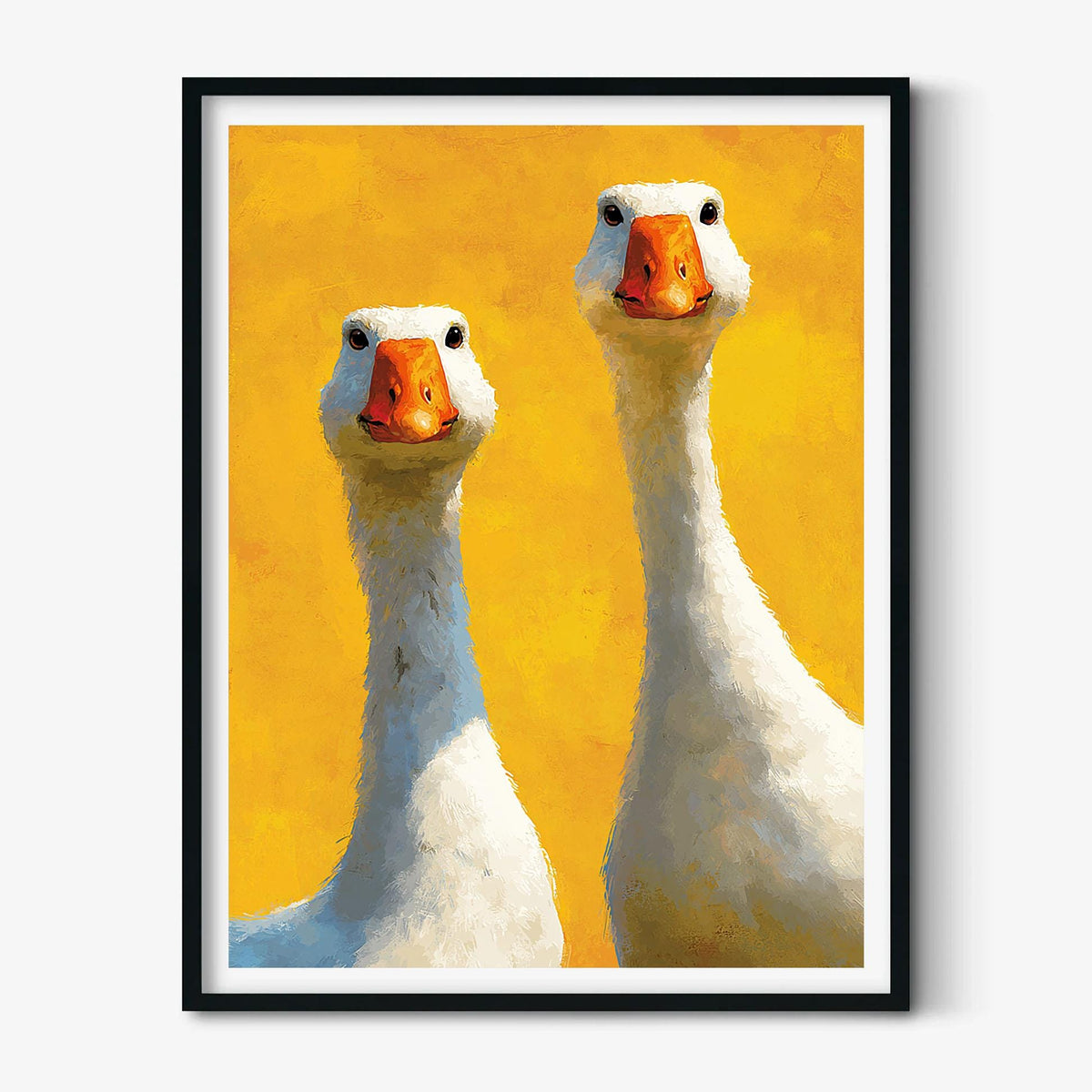 Goose Wall Art Print, Funny Farm Animal Poster, Yellow Kitchen Decor, Quirky Duck Bird Print, Farmhouse Nursery Wall Art