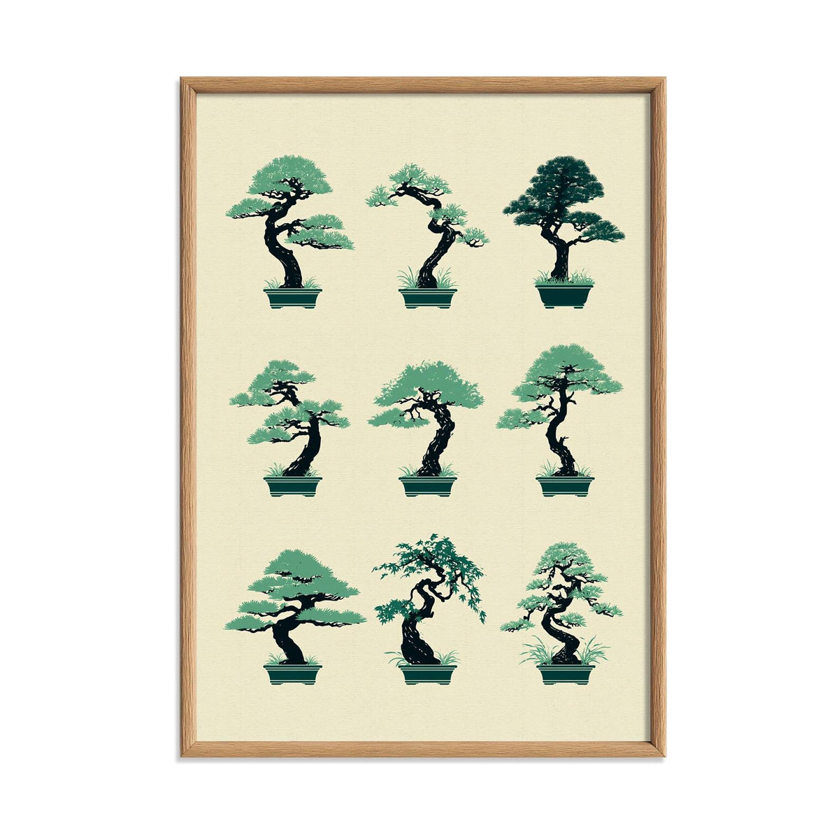 Bonsai Tree Print, Minimal Japanese Wall Art Poster, Zen Botanical Decor