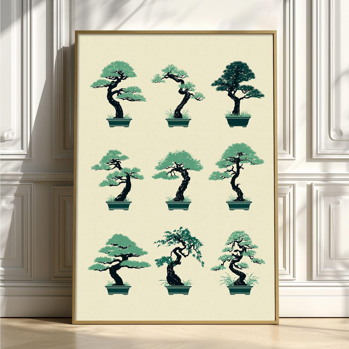 Bonsai Tree Print, Minimal Japanese Wall Art Poster, Zen Botanical Decor