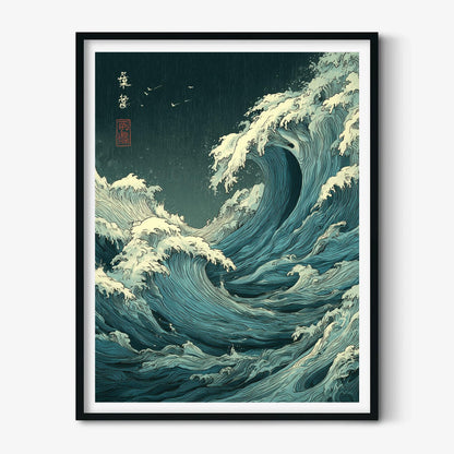 Great Wave Poster, Japanese Woodblock Print, Ocean Wall Art