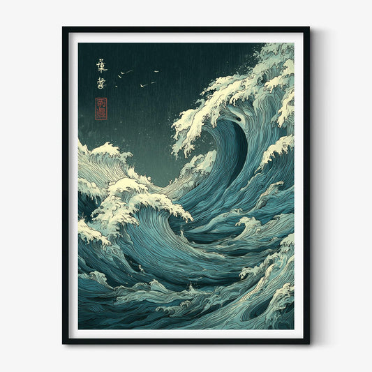 Great Wave Poster, Japanese Woodblock Print, Ocean Wall Art
