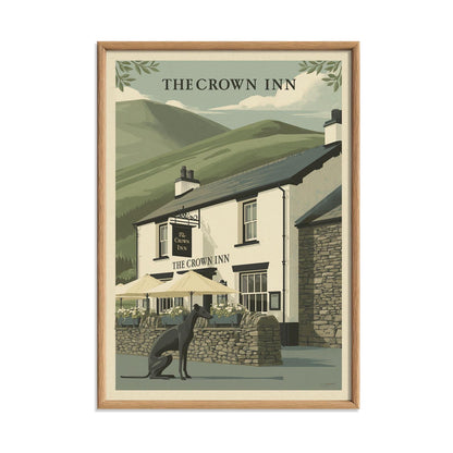 Country Pub Poster, Vintage Travel Print, English Inn Wall Art
