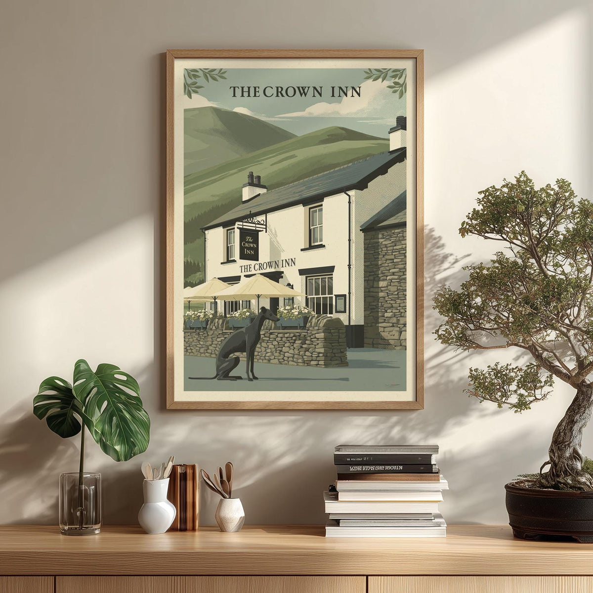 Country Pub Poster, Vintage Travel Print, English Inn Wall Art