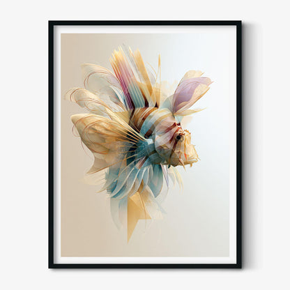 Lionfish Poster, Ocean Fish Print, Coastal Bathroom Wall Art