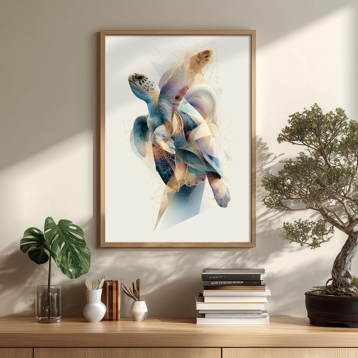 Sea Turtle Poster, Ocean Animal Print, Coastal Bathroom Wall Art