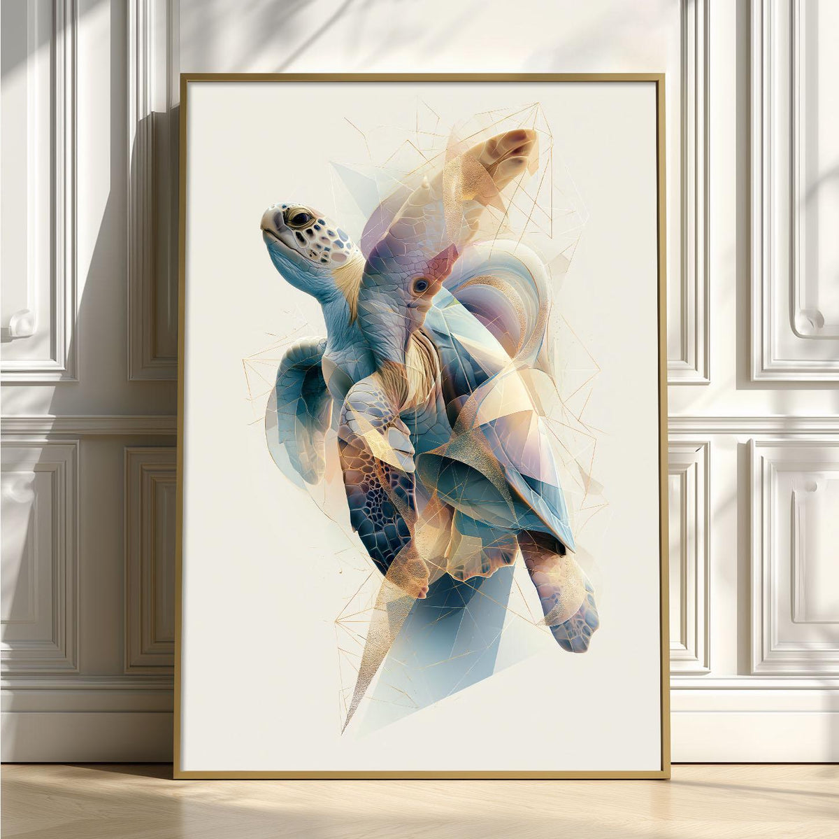 Sea Turtle Poster, Ocean Animal Print, Coastal Bathroom Wall Art