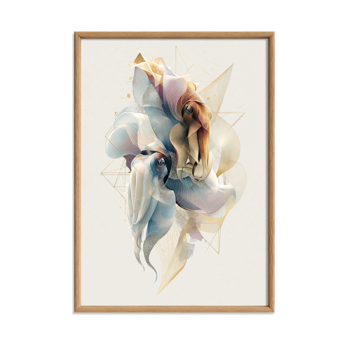 Cuttlefish Poster, Squid Ocean Print, Coastal Bathroom Wall Art