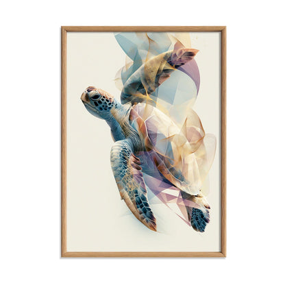 Sea Turtle Poster, Ocean Animal Print, Coastal Bathroom Wall Art
