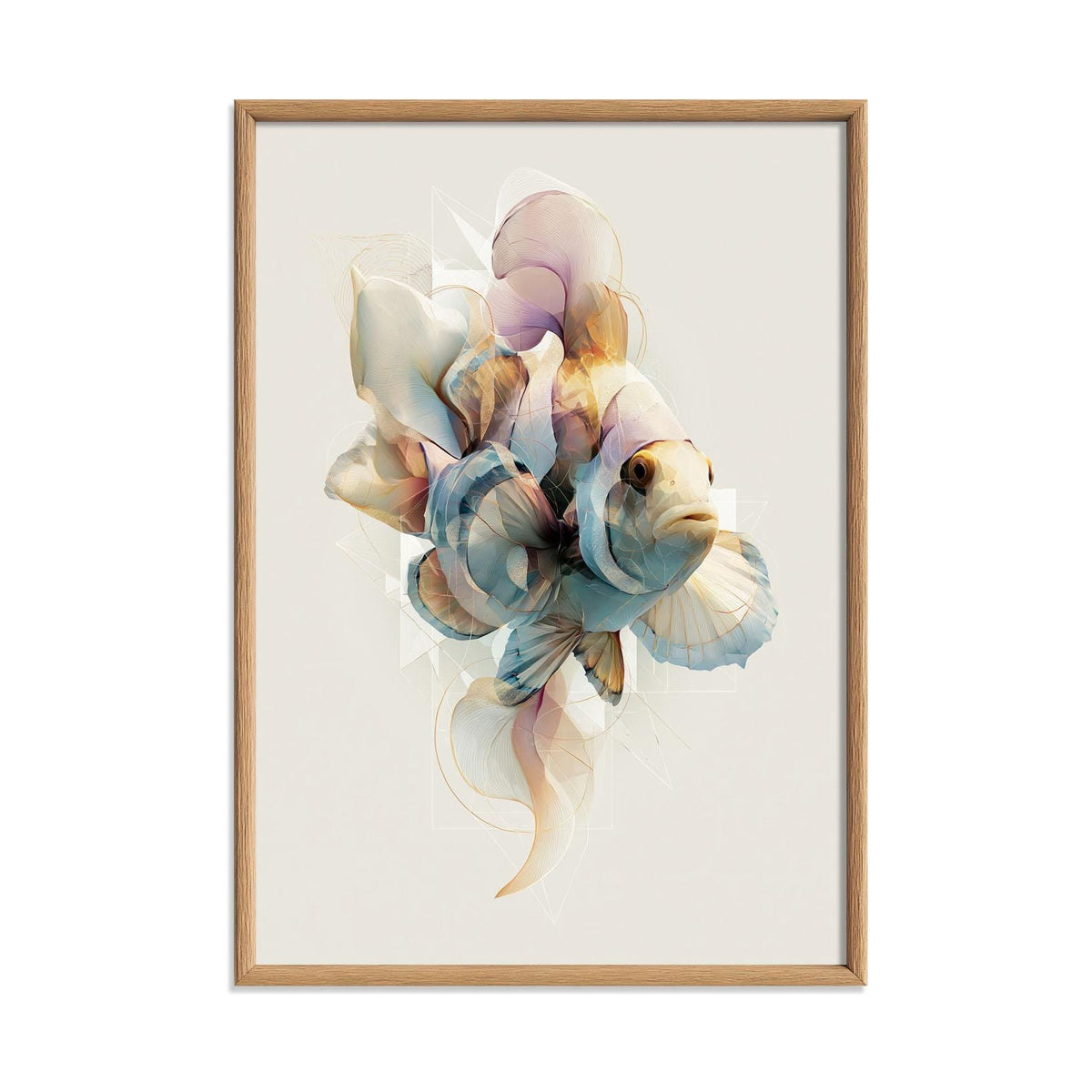 Clownfish Poster, Ocean Fish Print, Coastal Bathroom Wall Art