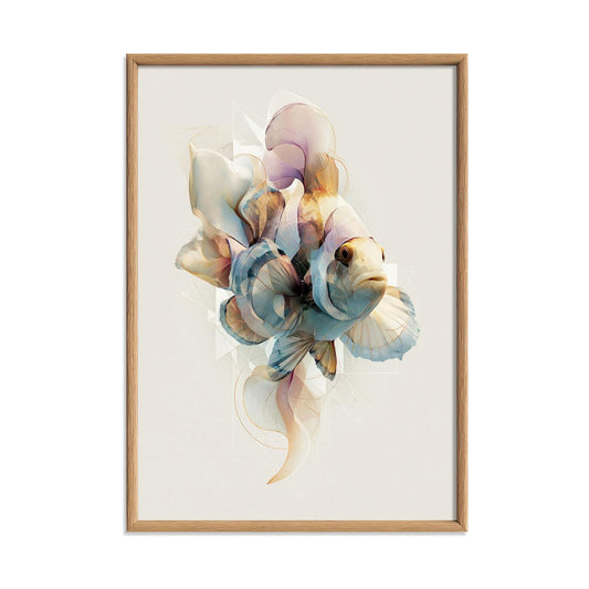 Clownfish Poster, Ocean Fish Print, Coastal Bathroom Wall Art