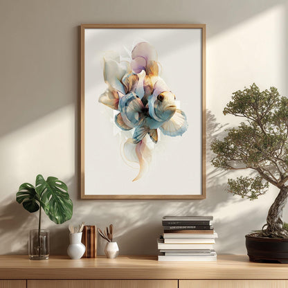 Clownfish Poster, Ocean Fish Print, Coastal Bathroom Wall Art