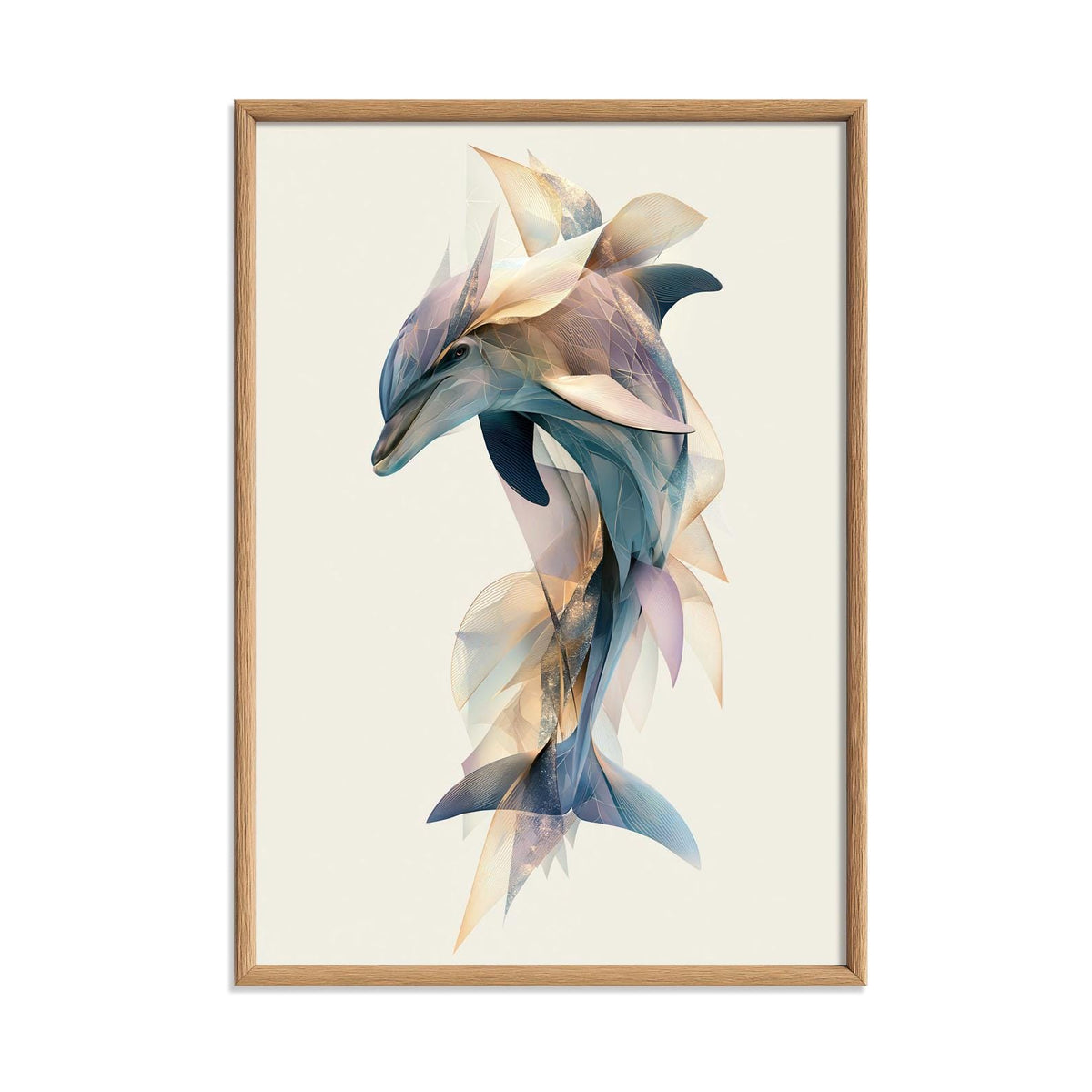 Dolphin Poster, Ocean Animal Print, Coastal Bathroom Wall Art