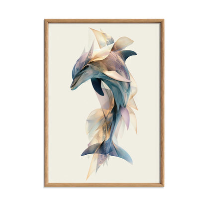 Dolphin Poster, Ocean Animal Print, Coastal Bathroom Wall Art