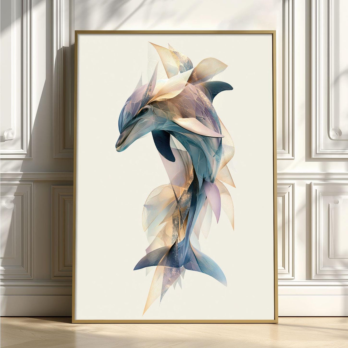 Dolphin Poster, Ocean Animal Print, Coastal Bathroom Wall Art