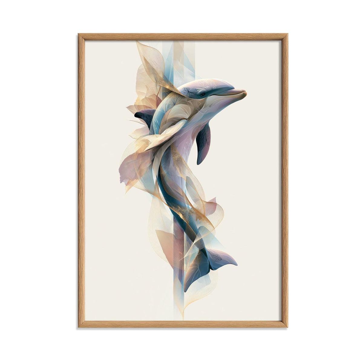 Dolphin Print, Ocean Animal Poster, Coastal Wall Art