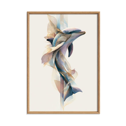 Dolphin Print, Ocean Animal Poster, Coastal Wall Art