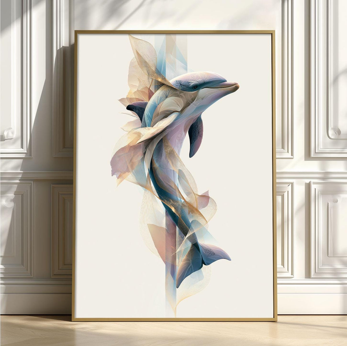 Dolphin Print, Ocean Animal Poster, Coastal Wall Art