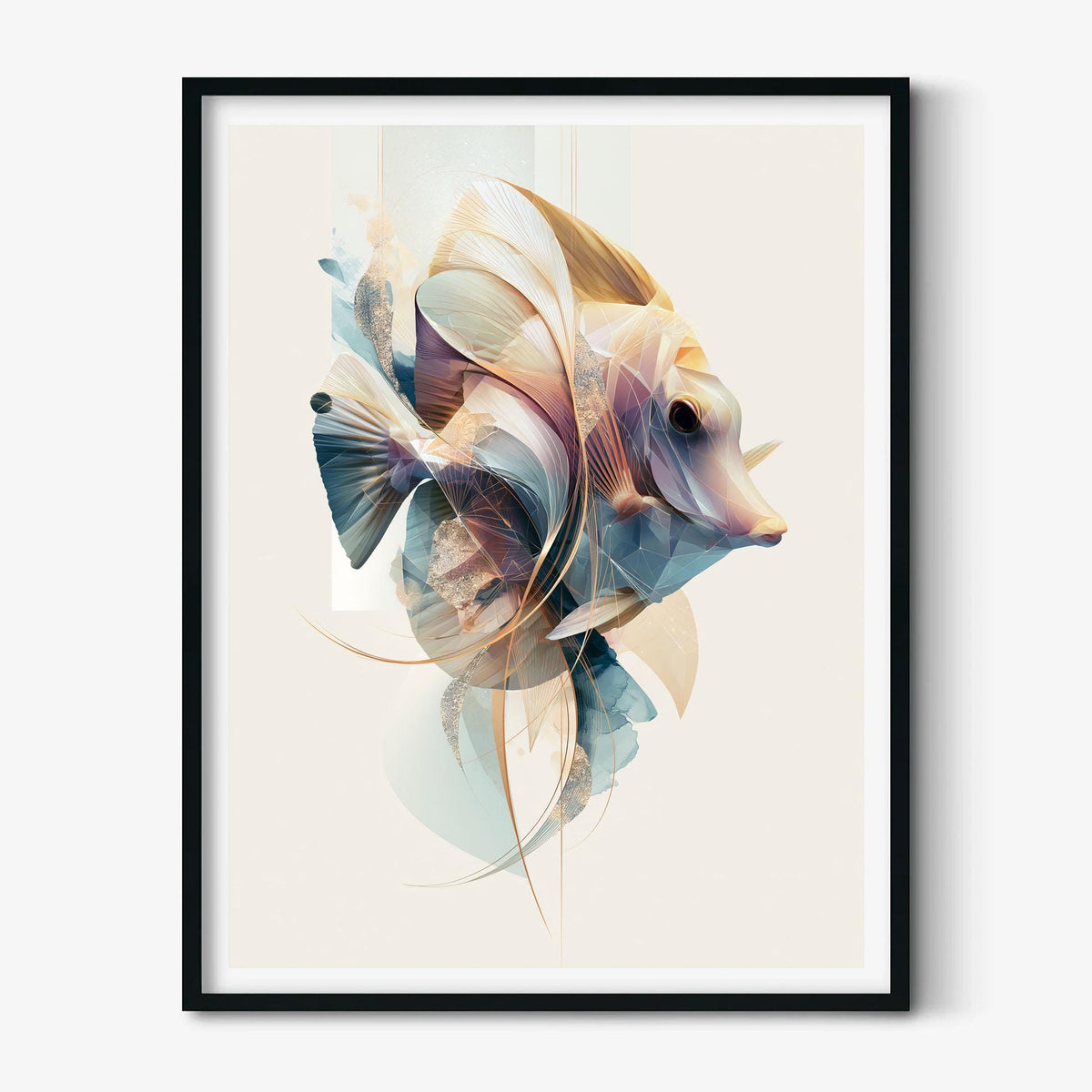 Yellow Tang Poster, Tropical Aquarium Print, Pastel Ocean Fish Wall Art