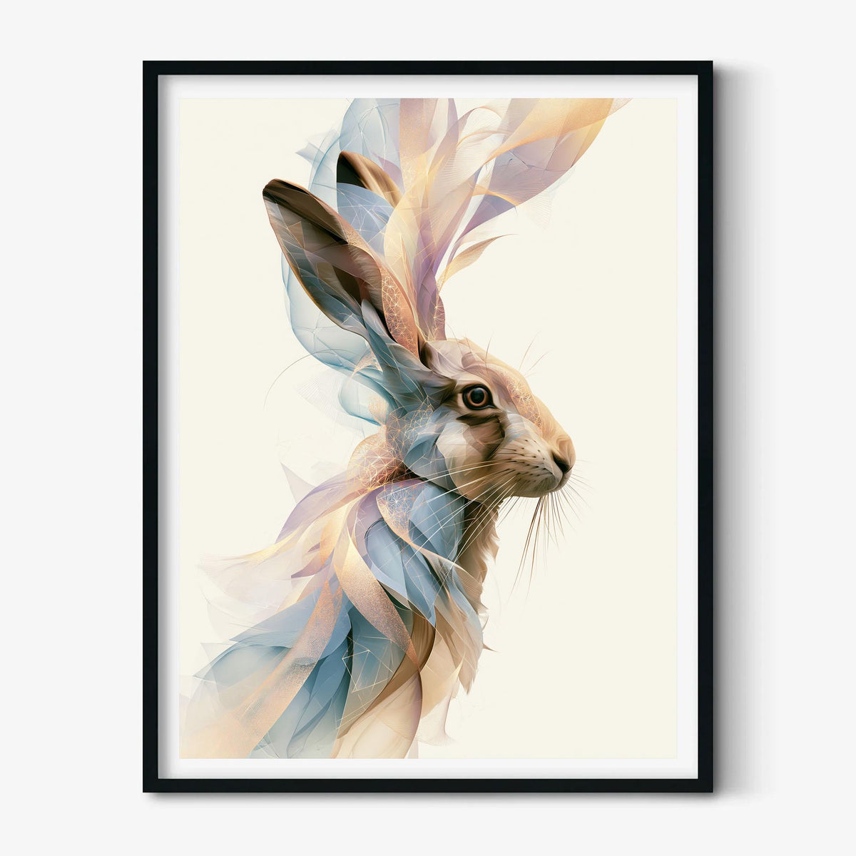 Hare Poster, Abstract Woodland Animal Print, Modern Nature Wall Art