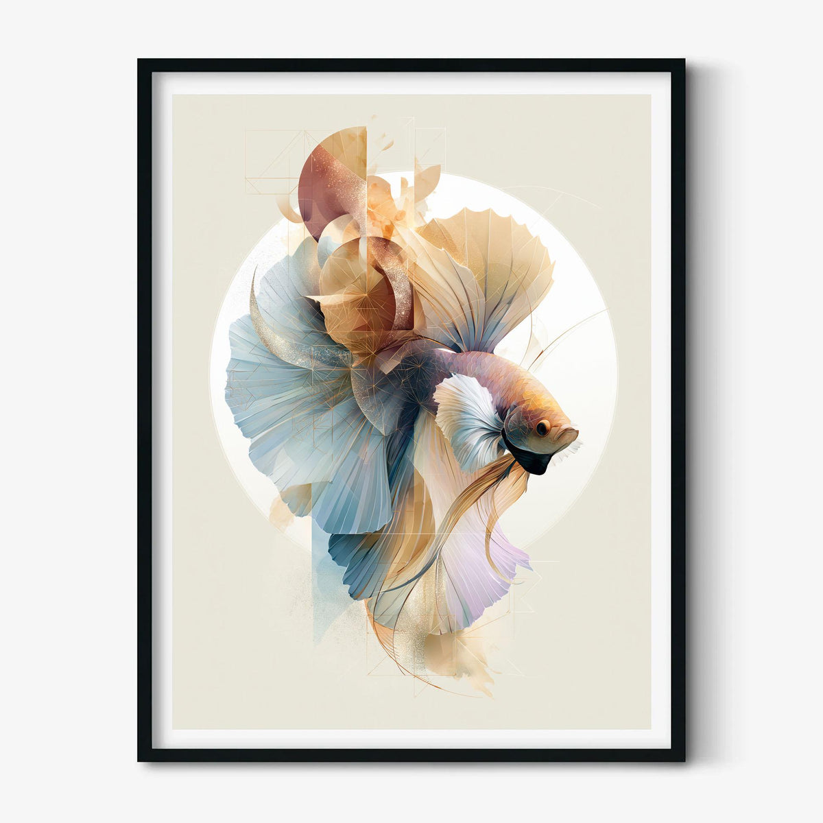 Betta Fish Wall Art, Siamese Fighting Fish Print, Abstract Aquarium Poster